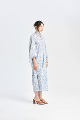 Fließendes Wassermuster neoklassisches Pescado Ärmelkleid