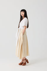 Cotton Overlapping Tie-Front Top