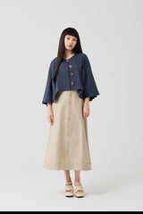 Caramel Sculpted Wide-Sleeve Jacket