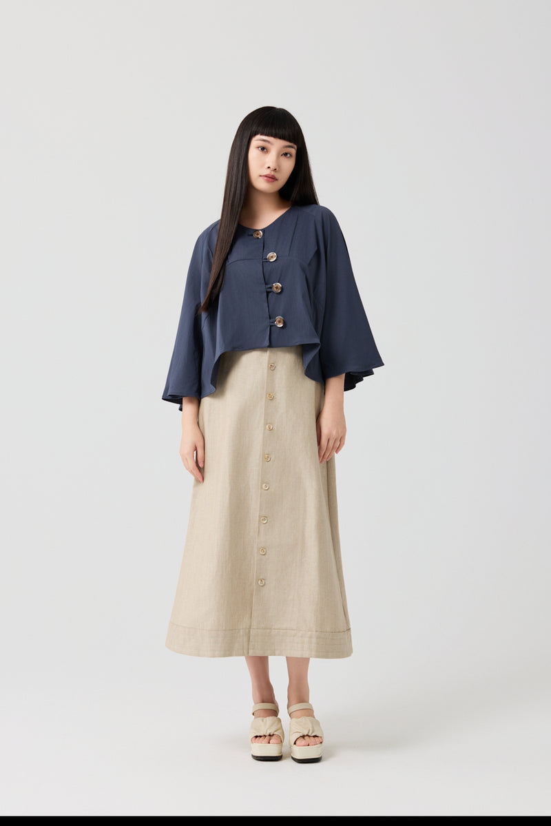 Caramel Sculpted Wide-Sleeve Jacket