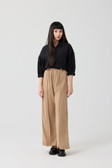 Black Architectural Wrap Tie Blouse