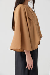 Caramel Sculpted Wide-Sleeve Jacket