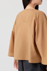 Caramel Sculpted Wide-Sleeve Jacket