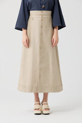 Cotton-Linen Urban Line Maxi Skirt