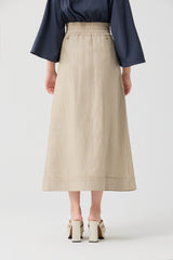 Cotton-Linen Urban Line Maxi Skirt
