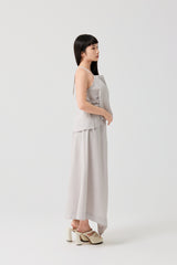 Moonlight Grey Seersucker Tie-Side Cami Top