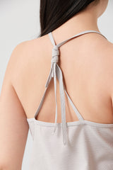 Moonlight Grey Seersucker Tie-Side Cami Top