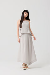 Moonlight Grey Seersucker Tie-Side Cami Top