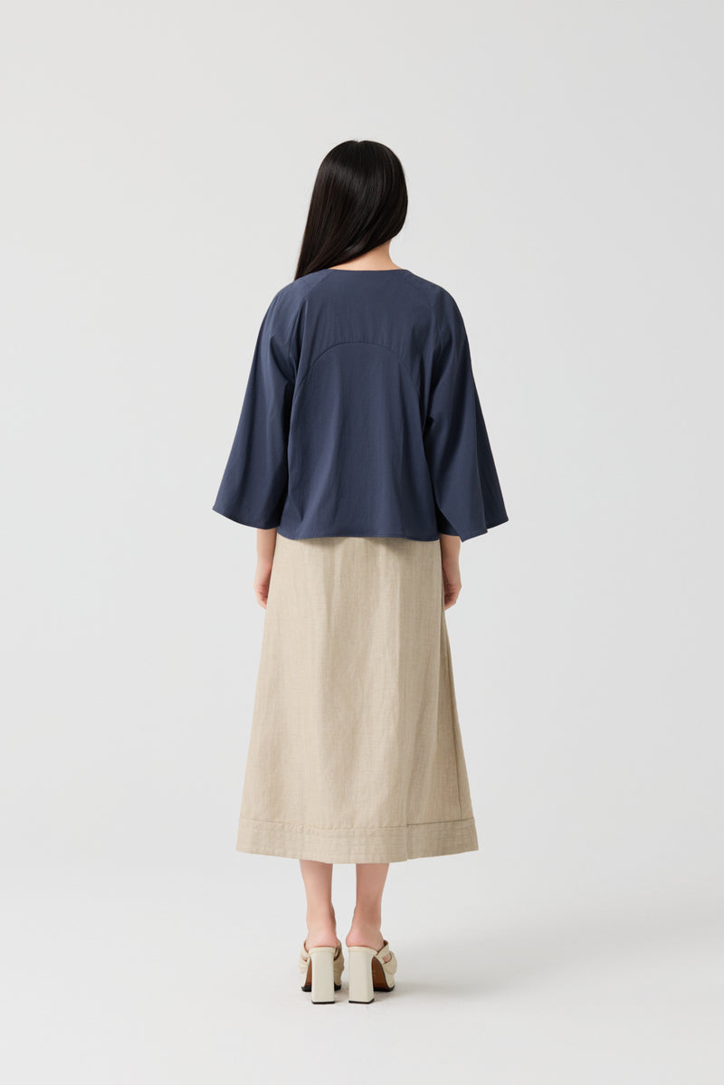 Caramel Sculpted Wide-Sleeve Jacket