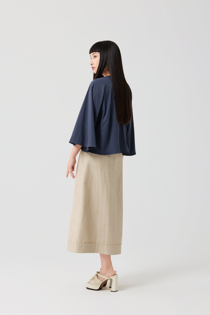 Caramel Sculpted Wide-Sleeve Jacket