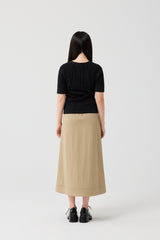 Beige Slim-fit Pineapple leaves fiber knit top