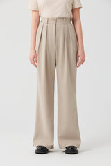 Straight-Leg Trousers with Curved Back Seaming