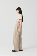 Straight-Leg Trousers with Curved Back Seaming