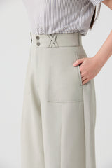 TENCEL™ High-Waist Draped Cocoon Wide-Leg Pants