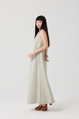 TENCEL™ Layered Cape High-Neck Maxi Dress