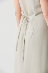 TENCEL™ Layered Cape High-Neck Maxi Dress