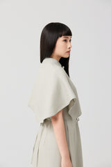 TENCEL™ Layered Cape High-Neck Maxi Dress