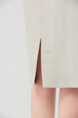 TENCEL™ Layered Shawl Mock-Neck Short Dress