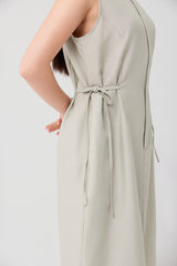 TENCEL™ Layered Shawl Mock-Neck Short Dress