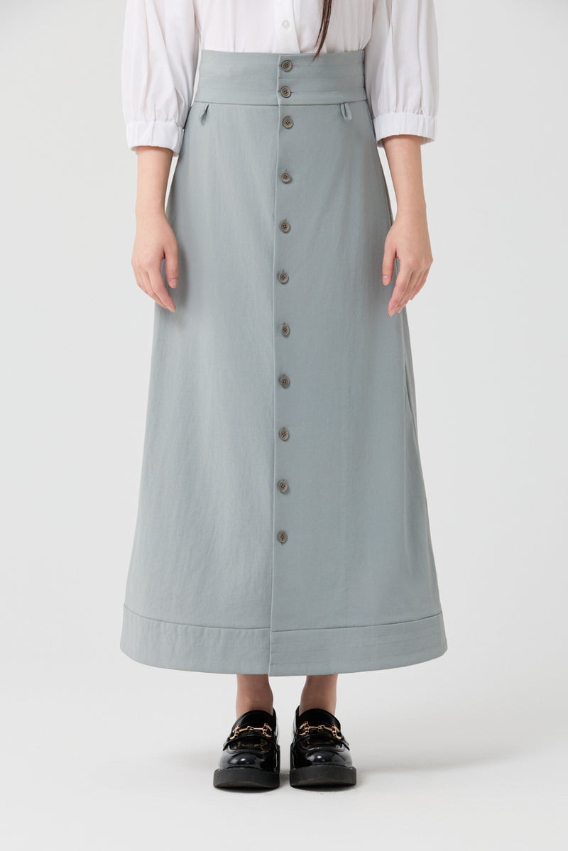 Gray Blue Urban A-Line Skirt