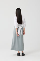 White Architectural Wrap Tie Blouse