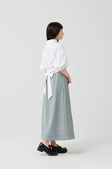 White Architectural Wrap Tie Blouse