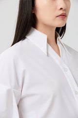 White Architectural Wrap Tie Blouse