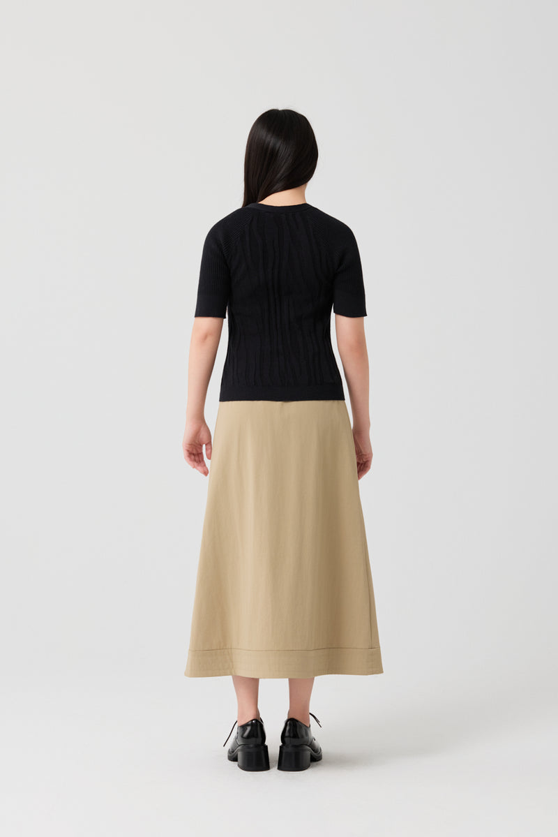 Slim-fit Pineapple leaves fiber knit top