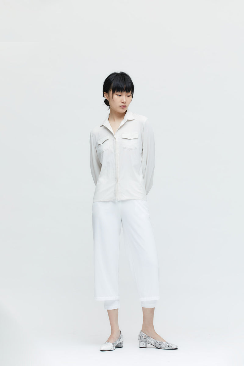 White double layered eight pants
