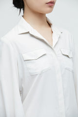 Almond Weißes Taschenhemd