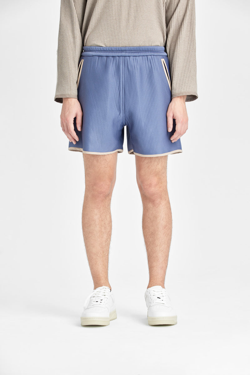 Grey blue Shorts with curved pockets