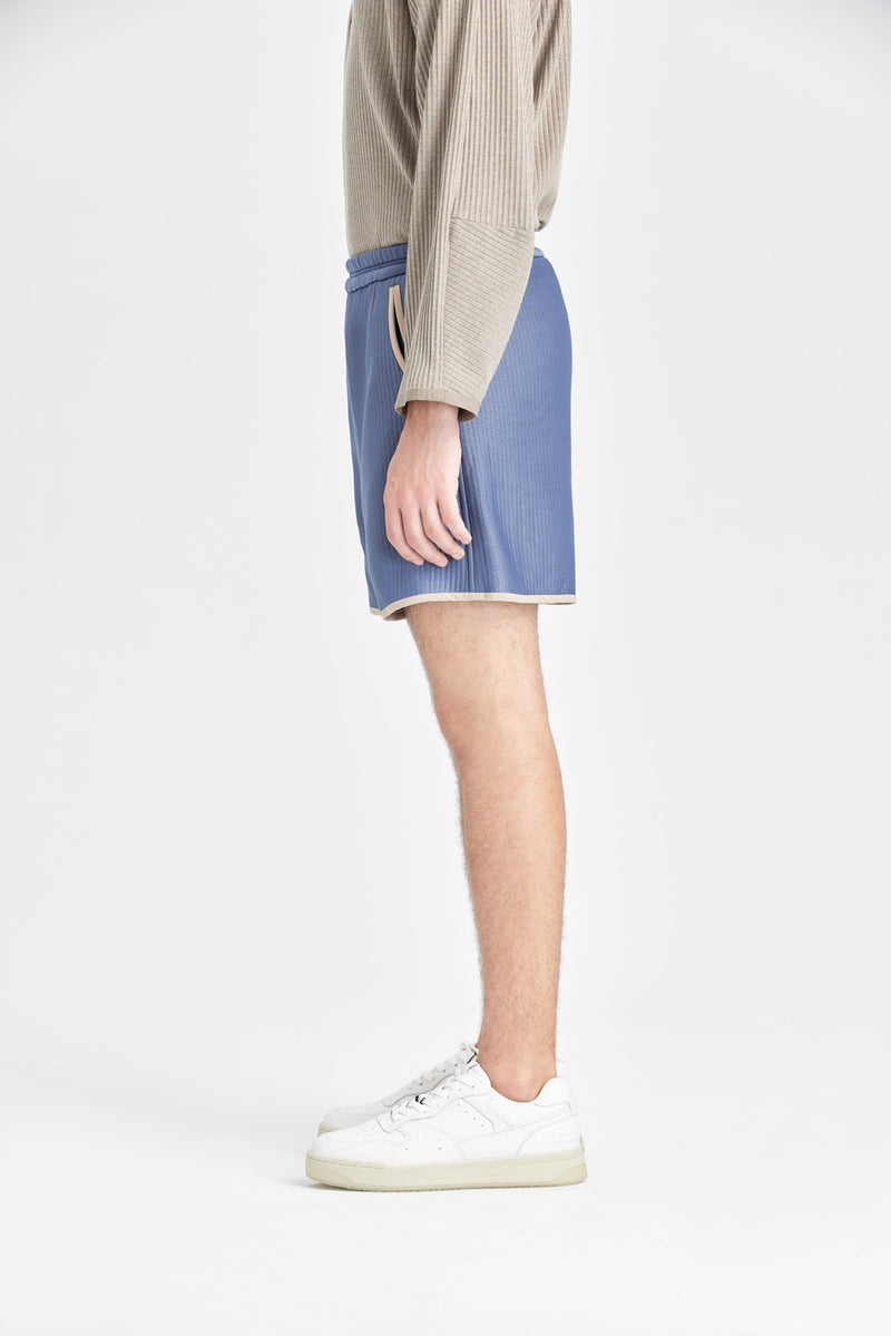 Grey blue Shorts with curved pockets