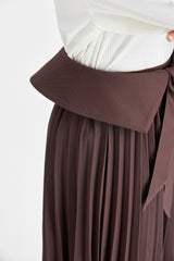 Rosewood Pleated skirt with Japanese Obi