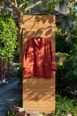 Brick red side slit loose fitting blazer